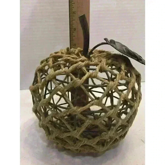 Apple Minimalist Decor Americana Wire-Framed w. Rope Teacher Desk Shelf Table - Picture 10 of 11